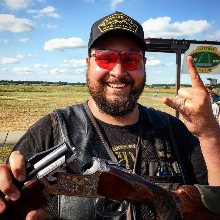 Matt Bartholow with Citori over under shotgun at the 2019 Grand.