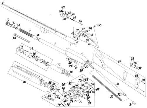 Gold 12 & 20 Gauge Shotgun Parts Diagram