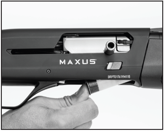 Insert the shell into the bottom of the receiver and push it fully forward into the magazine.