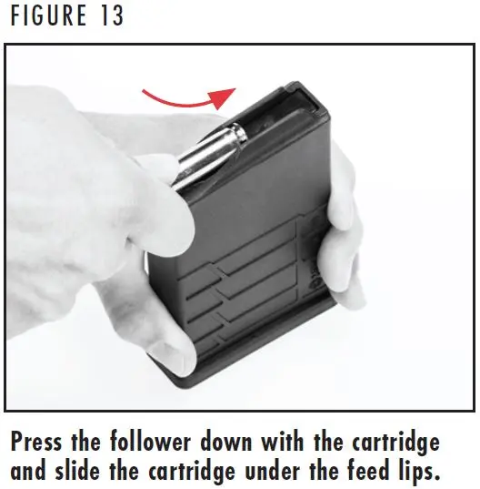 X-Bolt 2 Loading the MDT AICS Magazine Figure 13