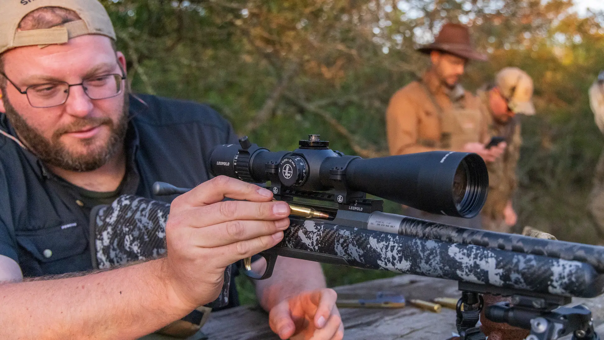 Rifle on a tree branch