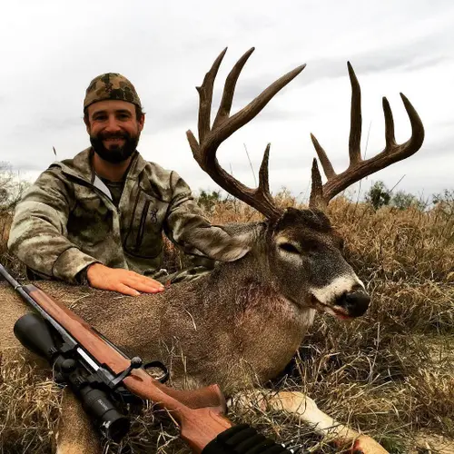 William Russell with trophy whitetail.